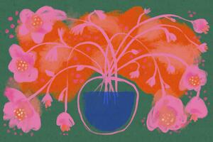 Ilustracija Pink Flower Bouquet, Treechild
