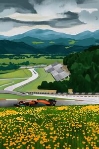 Ilustracija Racetrack of Austria, Goed Blauw