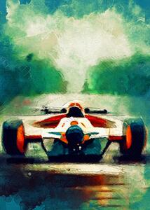 Ilustracija Formula 1 smaragd, Justyna Jaszke, (30 x 40 cm)