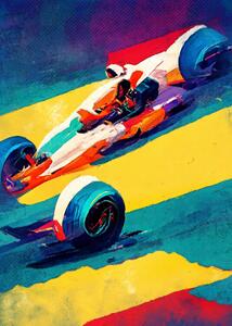 Ilustracija Formula 1 yellow purple, Justyna Jaszke