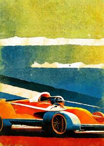 Ilustracija Formula 1 orange blue, Justyna Jaszke