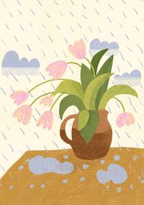 Ilustracija Flowers in the rain, Gigi Rosado