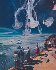 Ilustracija The sea view, spacerocket art, (30 x 40 cm)