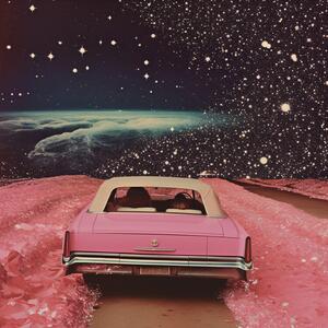 Ilustracija Pink Cruise in Space Collage Art, Samantha Hearn