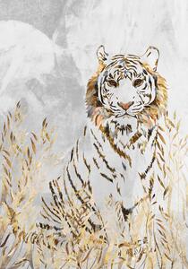 Ilustracija Golden Tiger in the leaves, Sarah Manovski
