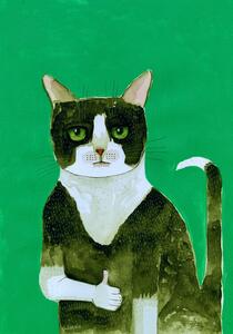 Ilustracija Tuxedo Cat Thumbs Up, Sharyn Bursic