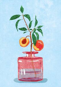 Ilustracija Peach Tree in Vase, Raissa Oltmanns