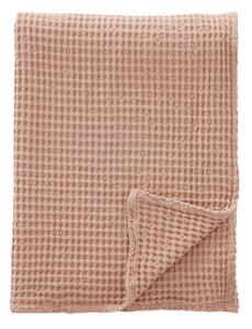 Prljavo roza pamučna deka 150x200 cm Jaipur Chunky Waffle – Pineapple Elephant