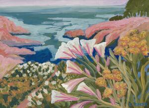 Ilustracija Sea and flowers, Eleanor Baker