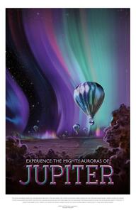 Ilustracija Jupiter (Retro Planet & Moon Poster) - Space Series (NASA)