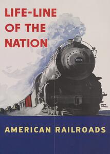 Ilustracija American Railroads, Vintage Travel Poster