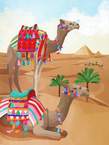 Ilustracija Desert Adventure, Goed Blauw