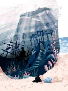 Ilustracija Sea Dreamworld, Goed Blauw, (30 x 40 cm)
