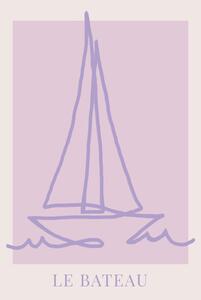 Ilustracija Le Bateau Purple, Rose Caroline Grantz, (30 x 40 cm)