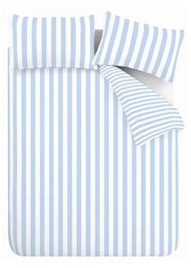 Bijela/plava 3-dijelna posteljina za bračni krevet 200x200 cm Stripe Tease – Sassy B