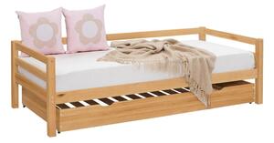 Sivi dječji krevet od masivnog bora s dodatnim ležajem 90x200 cm Alpi – Støraa