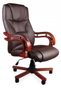 Smeđa masažna stolica s drvenim naslonima za ruke BSL003M