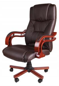 Smeđa masažna stolica s drvenim naslonima za ruke BSL003M