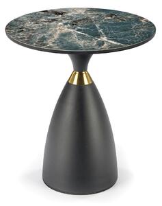 Stolić za kavu Houston 1540Zeleni mramor, Zlatno, Crna, 52cm, Keramika, Krug