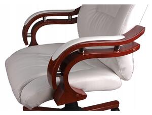 Stolica za masažu bijela s drvenim naslonima za ruke BSL002M