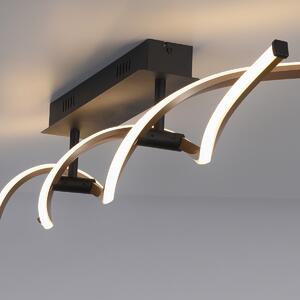 Dizajnerska stropna svjetiljka zlatna izdužena uklj. LED prigušiva - Zina