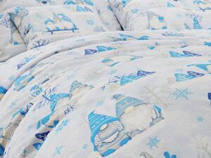 Pamučna posteljina BOŽICNI GNOM plava Dimenzije posteljine: 70 x 90 cm | 140 x 200 cm