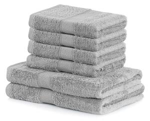 Set od 2 siva velika ručnika i 4 mala ručnika AmeliaHome Bamby Silver