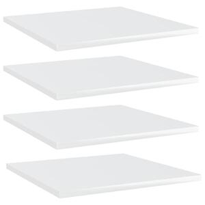 VidaXL Police za knjige 4 kom visoki sjaj bijele 40x40x1,5 cm iverica