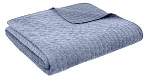 Plavi prošiven prekrivač od samta 240x260 cm Attica Velvet – Bianca