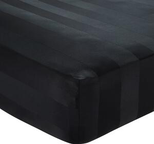 Crna satenska plahta s gumom 150x200 cm So Soft Satin Stripe – Catherine Lansfield