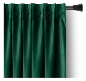 Tamno zelena zavjesa za djelomično zamračenje od samta 140x245 cm Pleat – Restilo