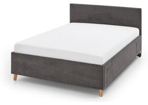 Antracitno sivi podstavljeni dječji krevet s prostorom za odlaganje s podnicom 120x200 cm Cool – Meise Möbel