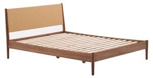 Tamno smeđi bračni krevet s podnicom 160x200 cm Elan – Kave Home