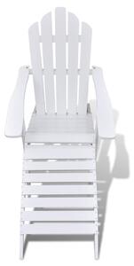 VidaXL Vrtna stolica s otomanom drvena bijela