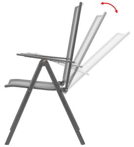 VidaXL Vrtne složive stolice 2 kom čelik sive