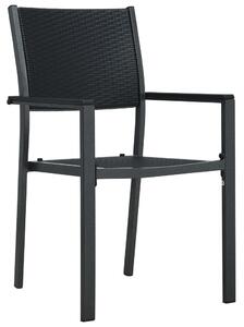 VidaXL Vrtne stolice 2 kom crne plastične s izgledom ratana