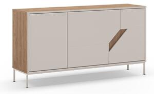 Krem/u prirodnoj boji komoda u dekoru hrasta 150x80x40 cm Lilou – Marckeric