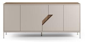 Krem/u prirodnoj boji komoda u dekoru hrasta 180x80x40 cm Lilou – Marckeric