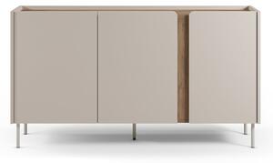 Krem/u prirodnoj boji komoda u dekoru hrasta 150x82,5x40,5 cm Lucile – Marckeric