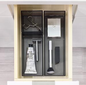 Mat crni kupaonski organizatori za kozmetiku od reciklirane plastike u setu od 3 kom Stack & Slide - iDesign