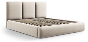 Krem baršunasti tapecirani bračni krevet s prostorom za odlaganje s podnicom 160x200 cm Brody – Mazzini Beds