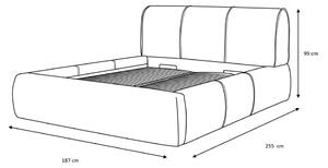 Sivi tapecirani bračni krevet s prostorom za pohranu s podnicom 160x200 cm Vernon – Bobochic Paris
