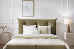 Tamno zeleni tapecirani bračni krevet s prostorom za pohranu s podnicom 160x200 cm Clothilde – Bobochic Paris