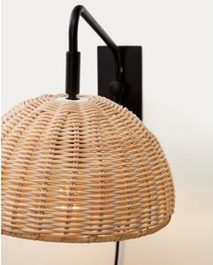 Crna/u prirodnoj boji zidna lampa ø 23 cm Damila – Kave Home