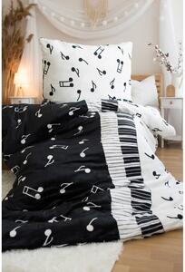 Crno-bijela posteljina za krevet za jednu osobu od mikropliša 140x200 cm – Jerry Fabrics