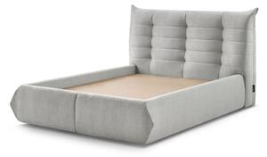 Svijetlo sivi tapecirani bračni krevet s prostorom za pohranu s podnicom 160x200 cm Clothilde – Bobochic Paris
