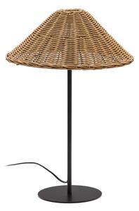 Crna/u prirodnoj boji stolna lampa sa sjenilom od ratana (visina 50 cm) Urania – Kave Home