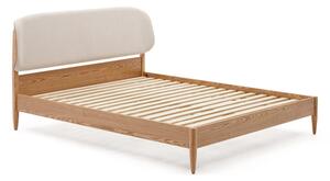 Bež/u prirodnoj boji bračni krevet od čvrste jeseni s podnicom 160x200 cm Octavia – Kave Home