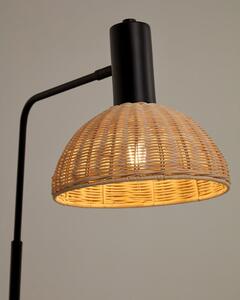 Crna/u prirodnoj boji stojeća svjetiljka sa sjenilom od ratana (visina 157 cm) Damila – Kave Home