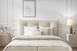Bež tapecirani bračni krevet s prostorom za pohranu s podnicom 160x200 cm Clothilde – Bobochic Paris